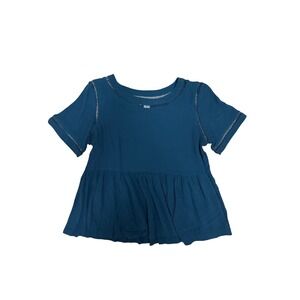 LOFT (Navy Blue) Peplum Short Sleeve Top Women MP